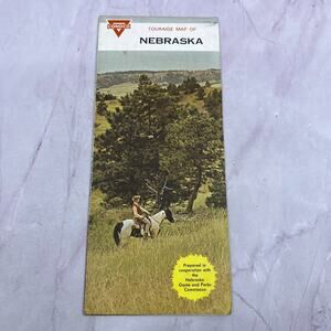 1968 Touraide Map of Nebraska Conoco Fold Out Map TH2-MP1